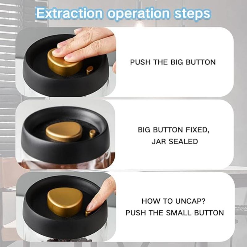 Borosilicate Glass Kitchen Storage Jars, Coffee Canisters with Airtight Lid Seal, Food Storage Containers for Coffee Beans