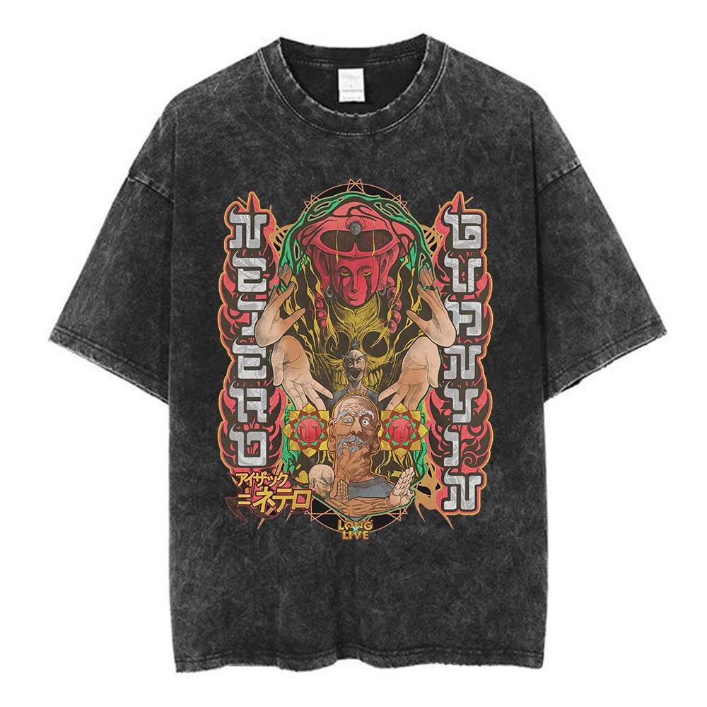 Vintage Washed Anime Hunter X Hunter  Printed Tshirt Mens and Womens Washed Tshirt High Quality Vintage Cotton Tshirt Tops
