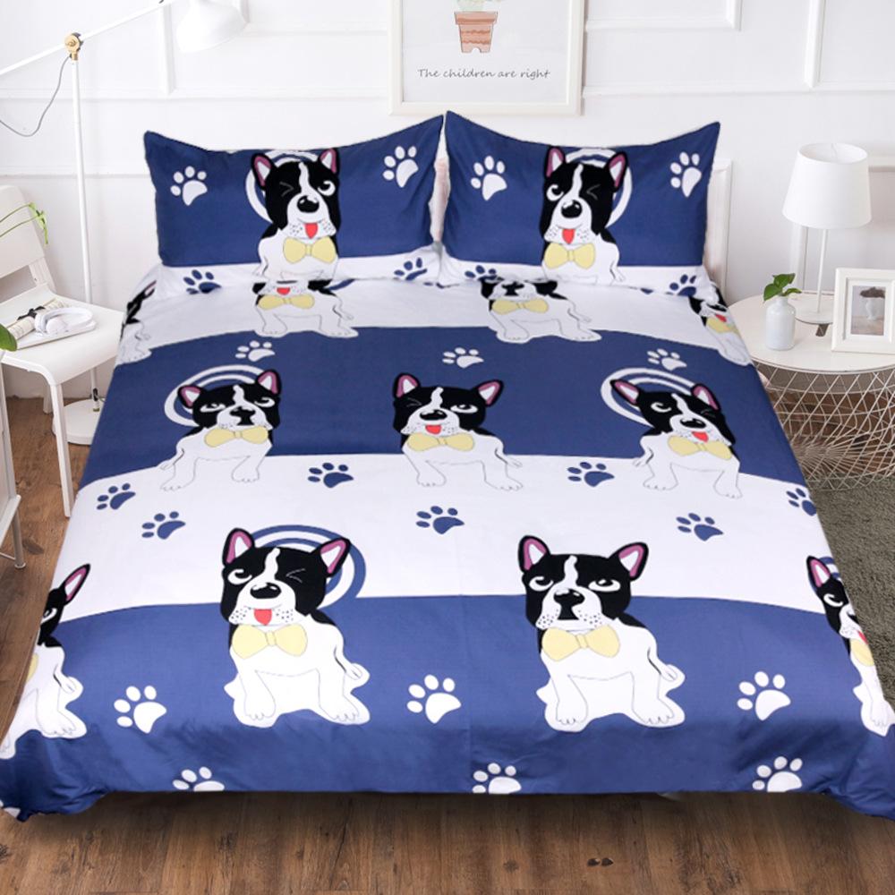 Bed Linens 3d California King Bedding Sets Dachshund Bed Comforter Luxury Bedding Duvet-set Blue Pug-dog Duvet Cover Pillowcases