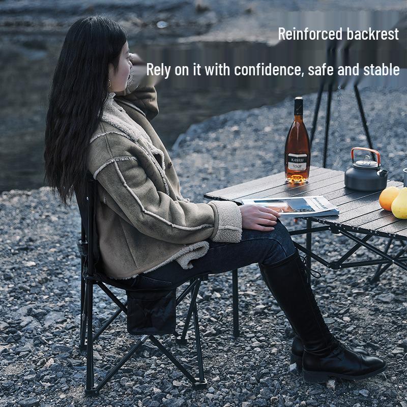 Portable Outdoor Metal Folding Moon Chair for Camping & Picnics