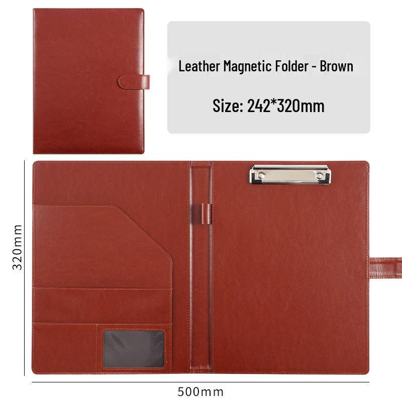 A4 Leather Office Folder: Multifunctional Manager Clip & Contract Signing Book