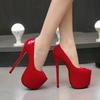 Sexy 18cm Ekstreme Høye Hæler Sko Kvinne Plattform Svart Rød Rosa Hælede Pumps Dame Stor Størrelse Stripper Fetish Dans Bryllupssko