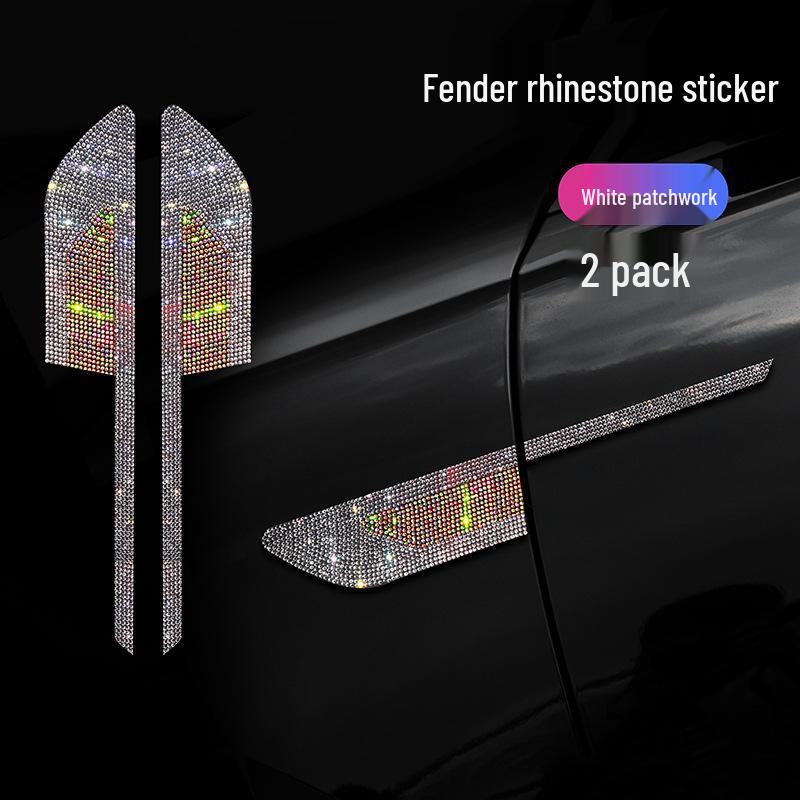 Carbon Fiber Fender Diamond Decal: Anti-Collision Body Decoration