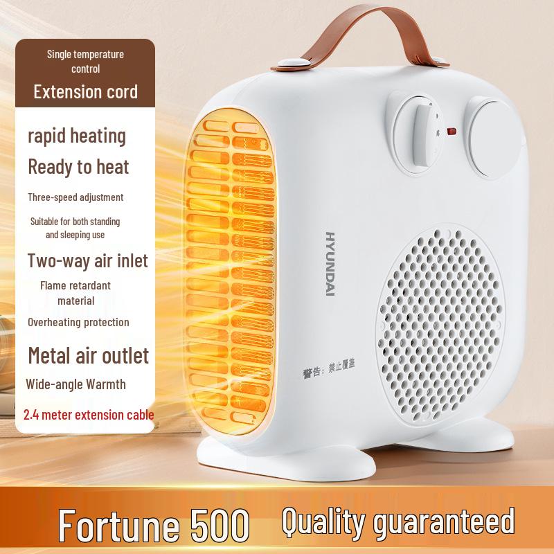 Hyundai Little Sun PTC Fast Heating Desktop Electric Heater - Energy & Power Saving Warm Air Blower for Home or Office.