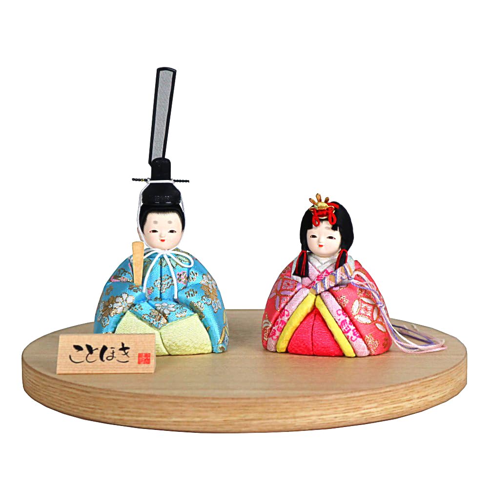 Kotohoki Shizuku Wooden Doll with Round Tray, Natural, KTH-3201B2
