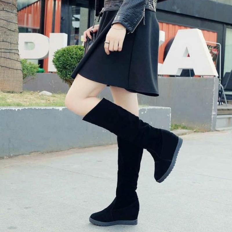 Black Autumn Winter Women's Half High Boots Round Toe Elegant Heeled Ladies Mid Calf Shoes New in Trend 2025 Gothic Footwear