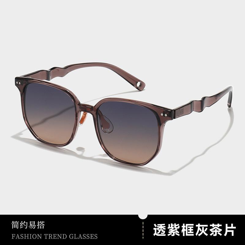 Retro large frame sunglasses women's high-end wave glasses legs polarized sunglasses fashion versatile sunglasses men