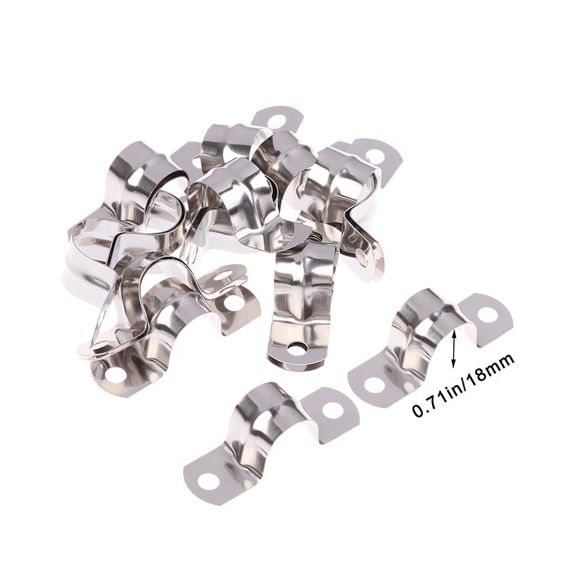 20Pcs M5-20 Rigid Pipe Strap Stainless Steel 2 Holes Cable U Bracket Pipe Clamp For Fixing Pipe Or Cable Horseback Saddle Clamp