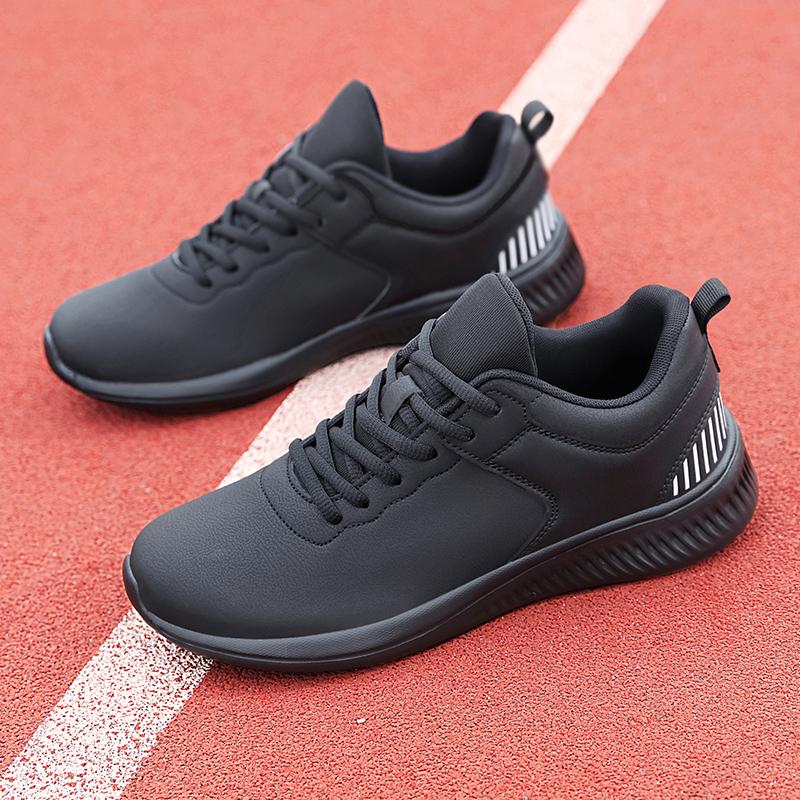 Fashion Sneaker Leather for Men Shoes Running Man Street Casual Men's Sports Shoes Wear-Resistant Support Cushion Sneakers High Elastic
