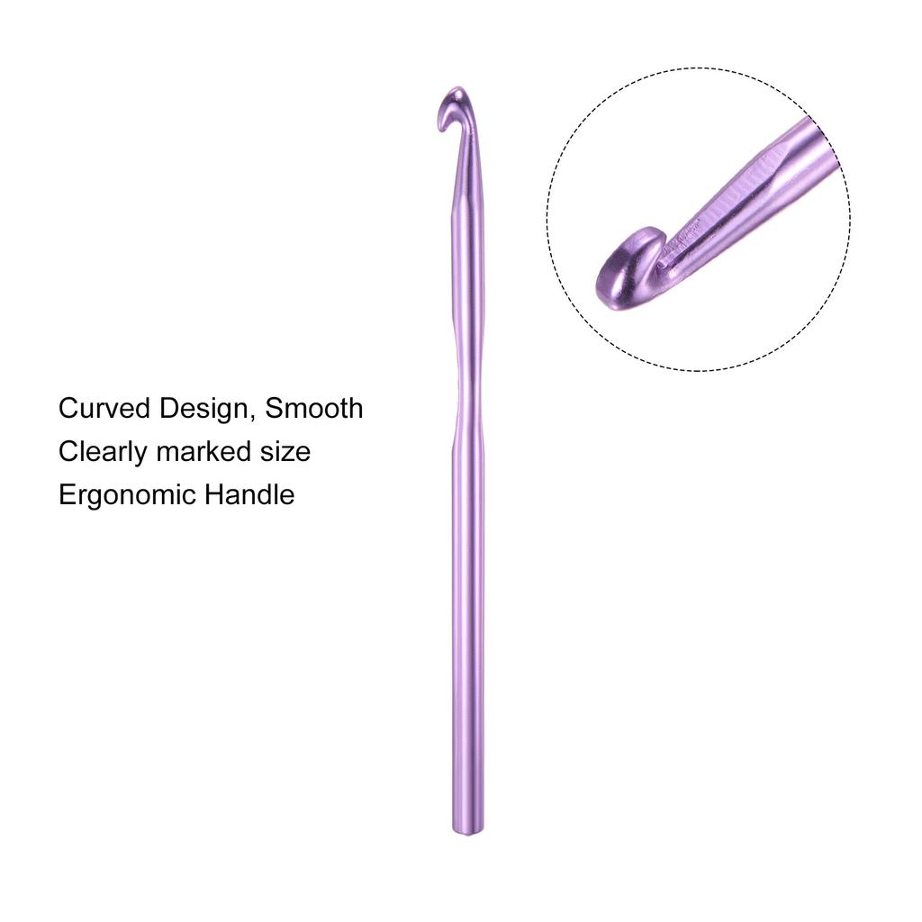 6pcs Aluminum Crochet Hook 2mm-10mm Knitting Needles for DIY Craft Yarn