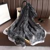 Silk Scarf Folral Women Summer Hijab  Luxury Print Sunscreen Shawl Wraps Bandana Ladies Head Scarves Large Foulard Echarpe