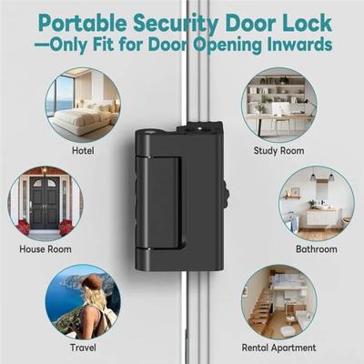 2026 Adjustable Aluminum Alloy Portable Door Lock For Inward Opening Apartment Bedroom Travel Security No Drilling Safe Lock