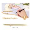PATIKIL 2pcs Black Ink Ballpoint Pens, Crystal Diamond Twist Metal Pens 1.0mm Medium Point, Gold for Notes, Journaling, Gifts, Office