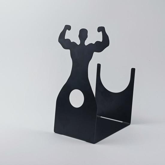 Yousheng Muskelmann Weinflaschenhalter Schwarzes Metall Weinregal Theke Freistehend Weinlagerregal Lustiges Erwachsenen Tischmittelstück