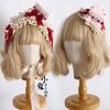 Original Lolita Pink Cupcake Cute Sweet Neck Chain Small Handmade Dessert Flat Hat Top Hat Headband Kc