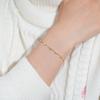 4MM 2.4cttw Round Bubble Moissanite Bezel Bracelet For Women 925 Silver Diamond Hand Chain Rhodium Plated Jewelry