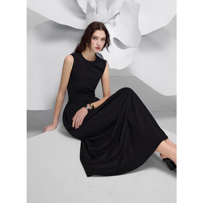 

Sancai 2025 Spring Simple Sleeveless A-Line Long Dress S (155/80A)