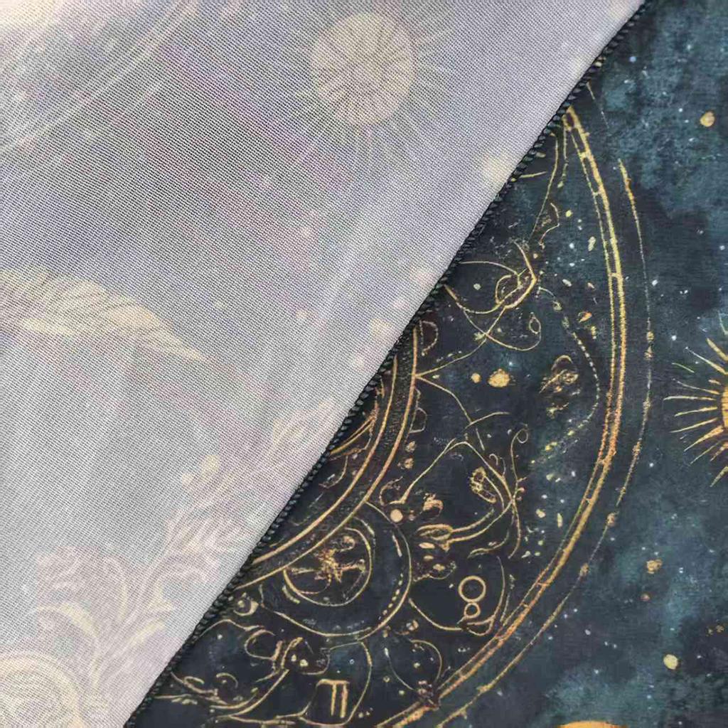 Sacred Geometry Flower of Life Tarot Tablecloth Sun Moon Starry Sky Divination Mat Golden Universe Altar Cloth