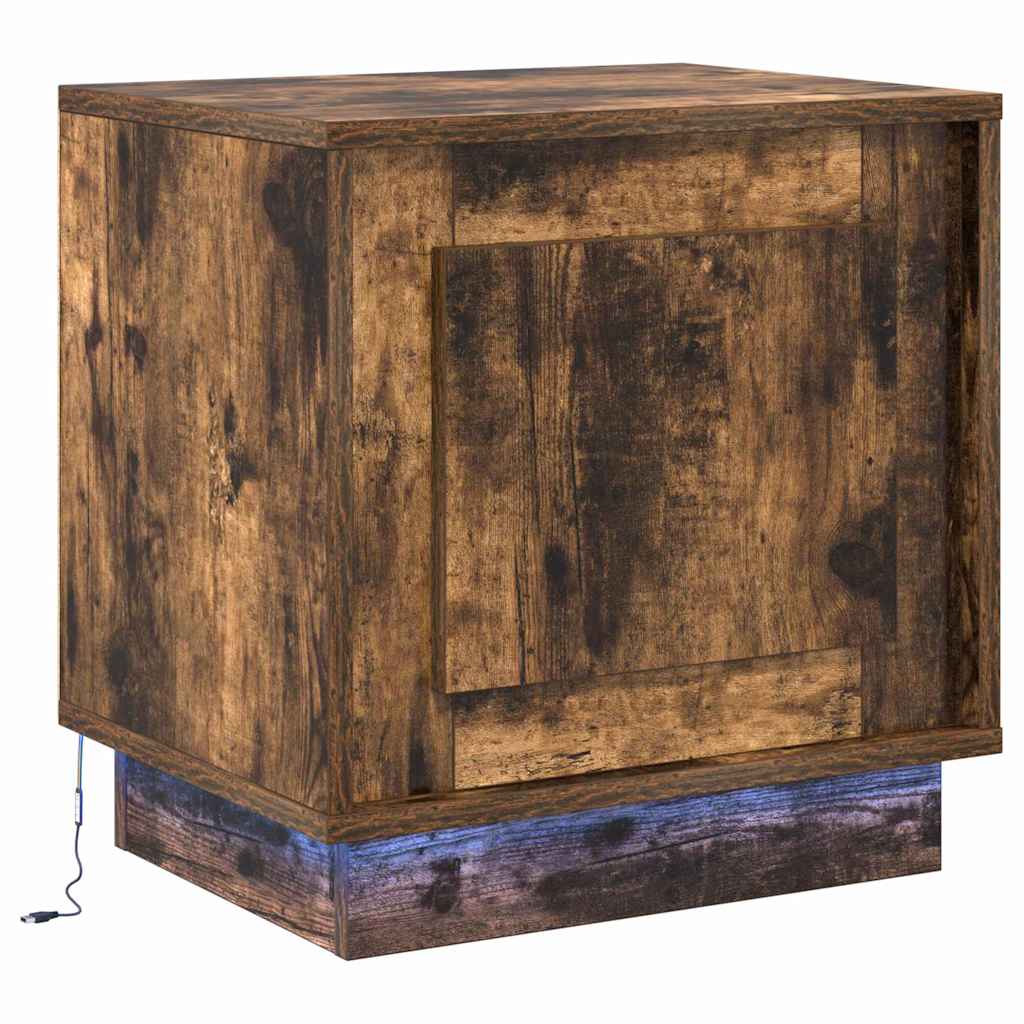 Nightstand Set of 2 Smoked Oak 44 x 34.5 x 45 cm