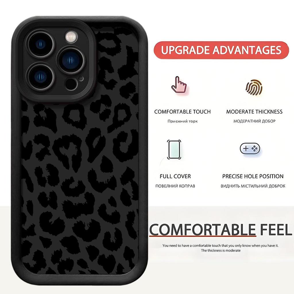 Leopard Print Emery Stair Tread iPhone 15/16/17 Case - Black Groove Design