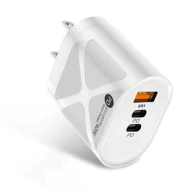 PD33W QC3.0 65W GaN Multi-Port Fast Charger with US Plug