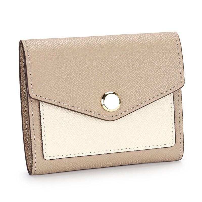 Wallet Women's Genuine Leather Short Three-fold Change Purse Fashionable Contrasting Color Multi-card Full-leather Bag