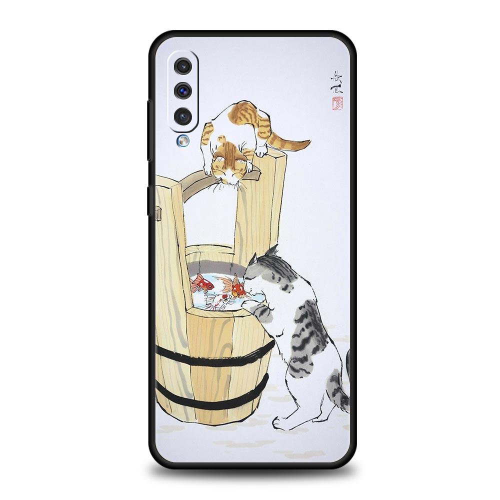 

Чехол для телефона Ловля рыбы кошкой для Samsung A26 A36 A56 A54 A52 A50 A70 A40 A20E A12 A14 A16 A22 A24 A42 A34 A32 5G A04s A06 5G Samsung A40