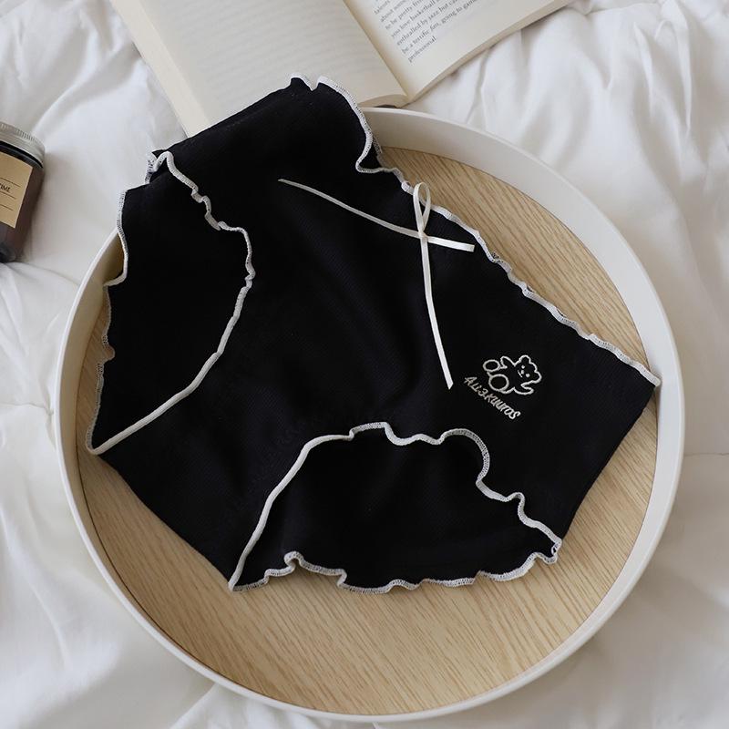 

Мягкие хлопковые дышащие розовые трусики Cream Bear Girl - японский стиль One Size чёрный