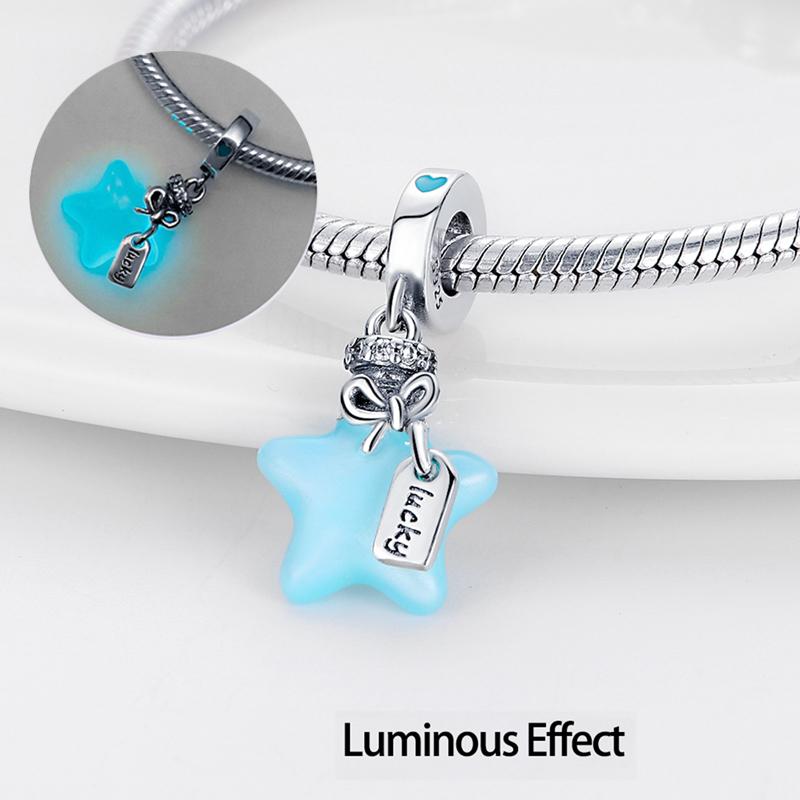 Twelve Constellations Star Sign Copper Vintage Zodiac Beads Fluorescent Charms Fit Original Bracelet