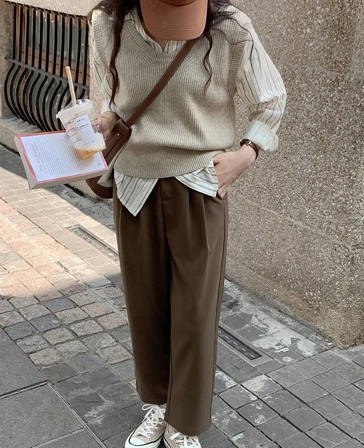 2024 Early Autumn Petite Loose Knit Vest - Versatile Round Neck Tank Top