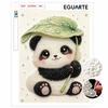 DIY Framed Pearl Painting Kit with Cute Panda Under Leaf 5D Sparkling Bead Art Canvas Ready To Display Home Decor Gift Idea Perfect