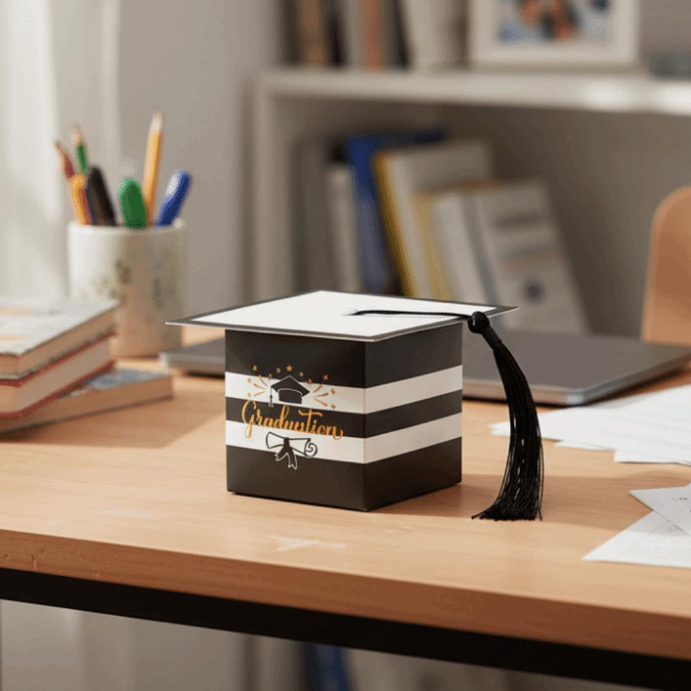 12Pcs Colorful Graduation Candy Box Creative Doctoral Hat Candy Boxes Graduation Party