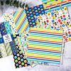 12 Packungen Blaue Streifen Niedliches Windmaterial Papier DIY Handkonto Hintergrundpapier