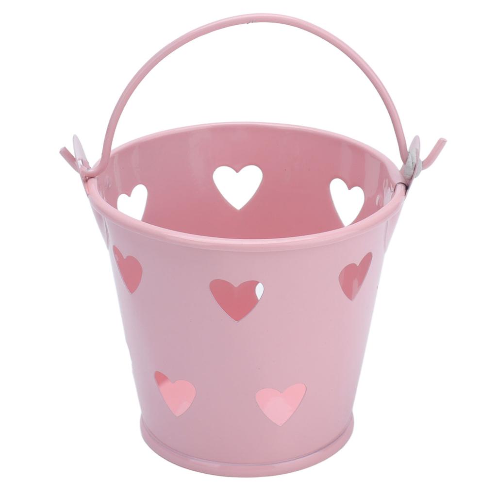 12 st Mini Metallhink Ihålig Hjärtformad Hink med Handtag för Godis Utomhus Blomma Kosmetika