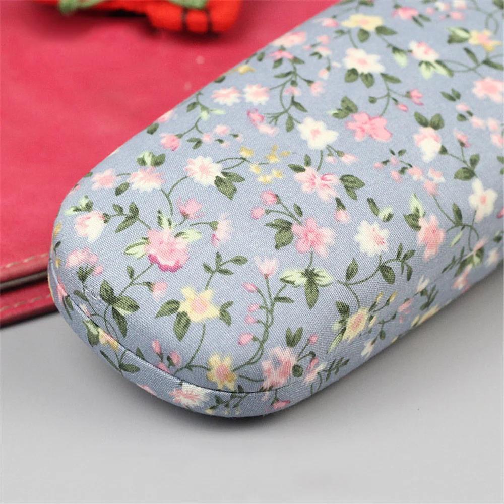 EOENKK Retro Floral Sunglasses CasePrinted Cloth Reading Glasse Box Hard Eyewear Protector Women Optical Glasses Storage Case
