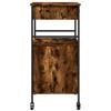 Kitchen Trolley Smoked Oak Finish 56 x 43 x 89.5 cm Engineered Wood