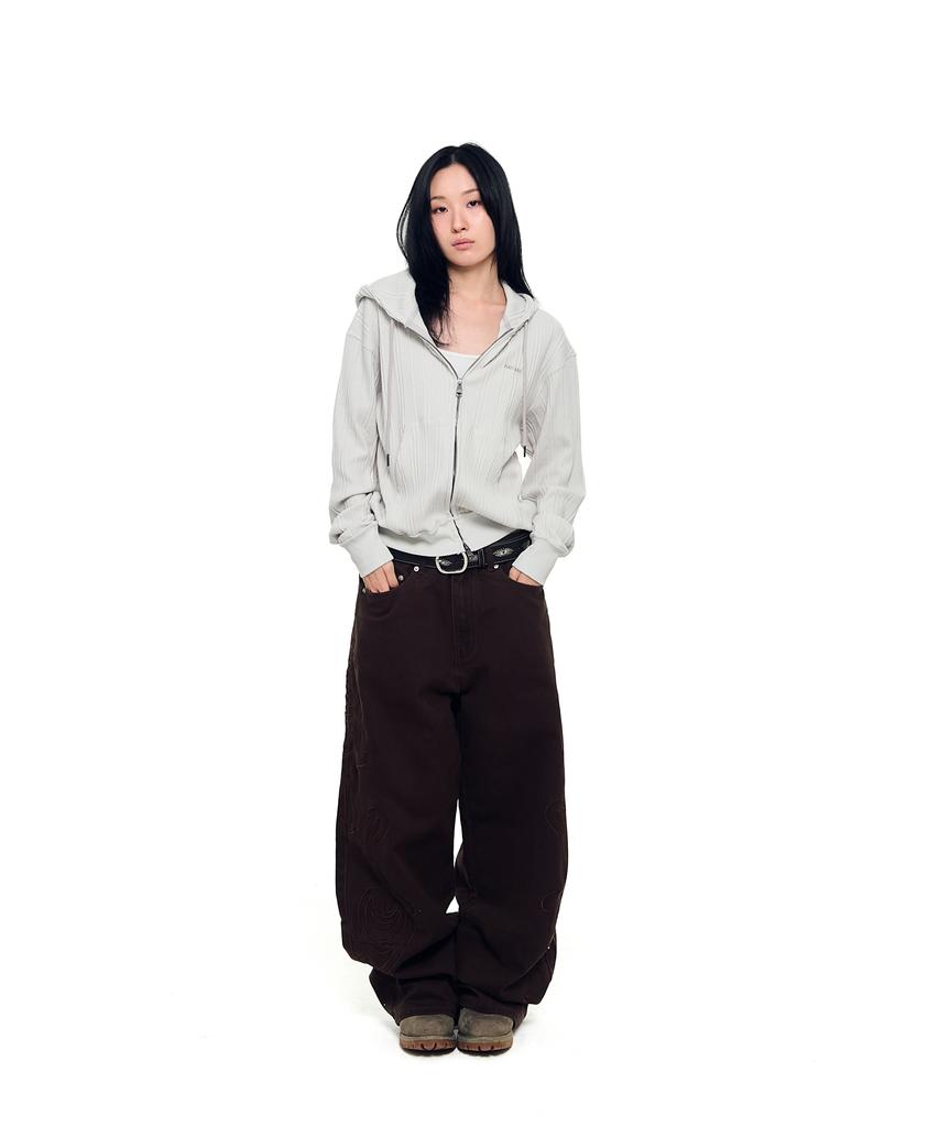 Aakam Knitted Zip-Up Hoodie (Ivory)