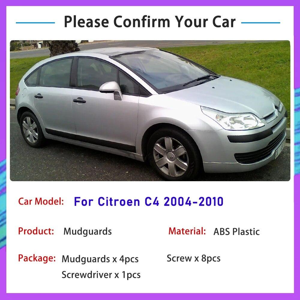4x Auto Kotflügel für Citroen C4 MK1 2010 2009 2008 2007 2006 2005 2004 Vorne Hinten Räder Schmutzfänger Spritzschutz Schlamm Klappen Kotflügel