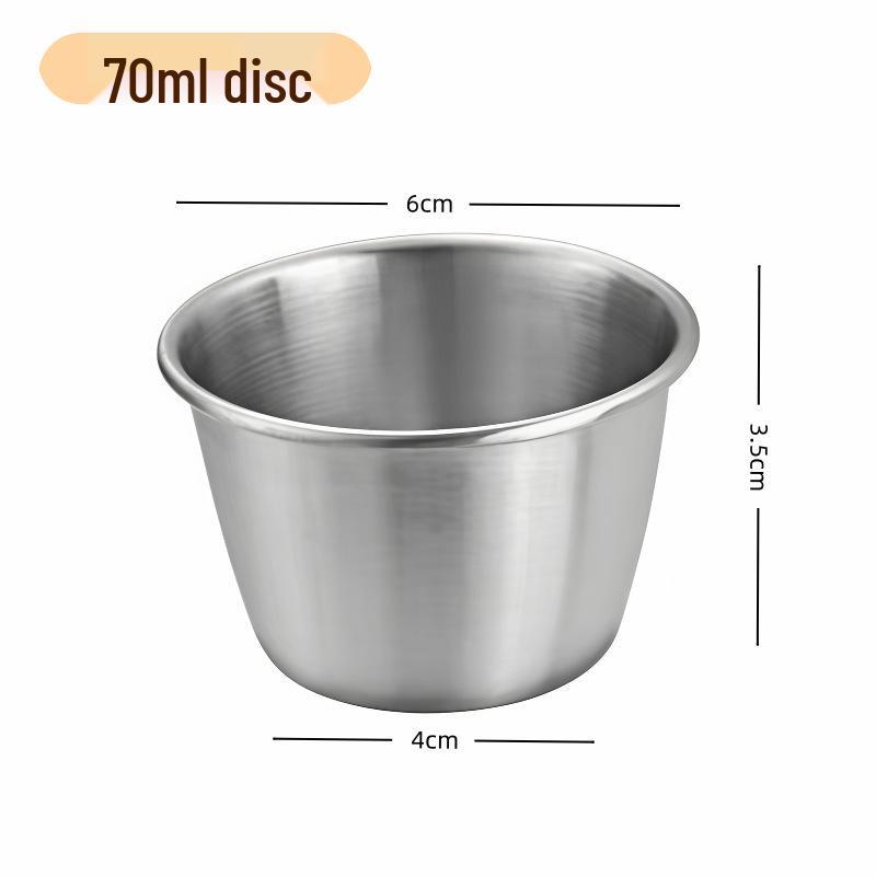 304 Stainless Steel Gold & Silver Dipping Sauce Cup, 1.4 oz Round Snack Bowl