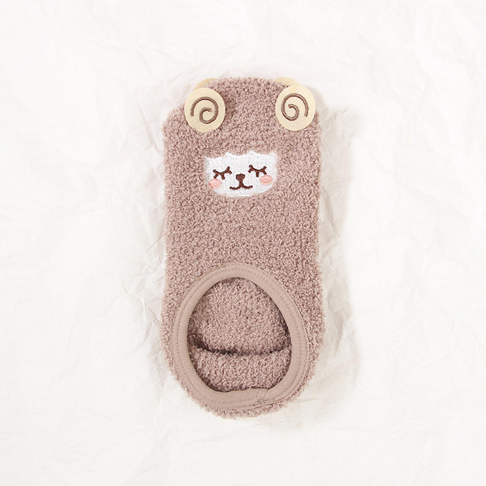 

Women Non-Slip Silica Gel Coral Fleece Socks Thicken Keep Warm Floor Socks хаки