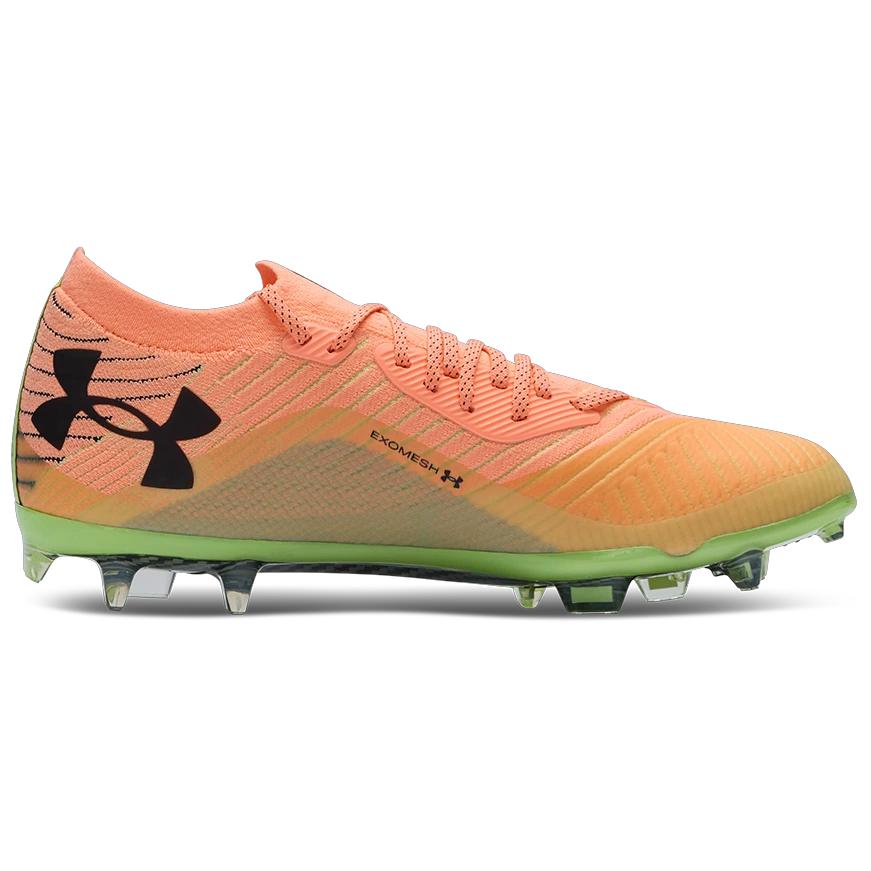 Under Armour Shadow Elite 2 FG Flare Orange Morph Green Men Sneakers Black 3027239-800