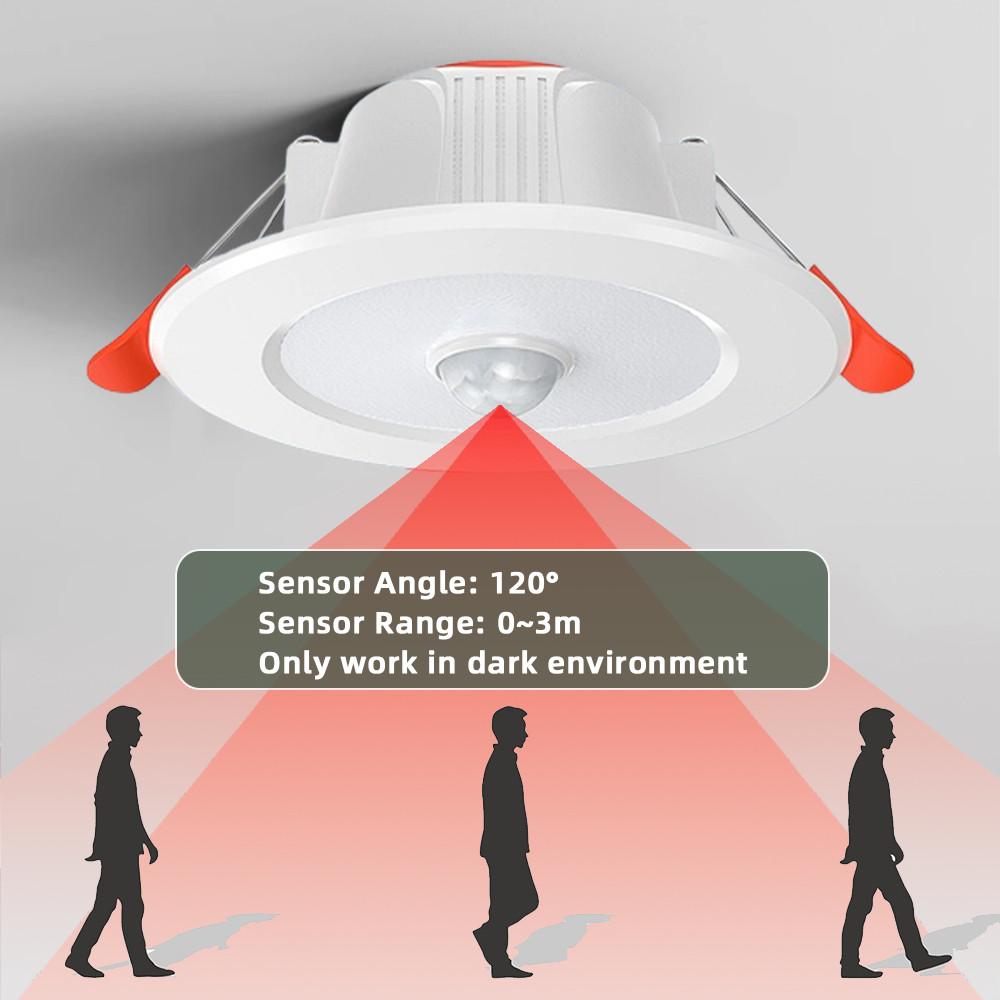 Smart PIR Motion Sensor / Radar Sensor Recessed LED Downlight 9W 12W Household Recessed Ceiling Spot Lamp