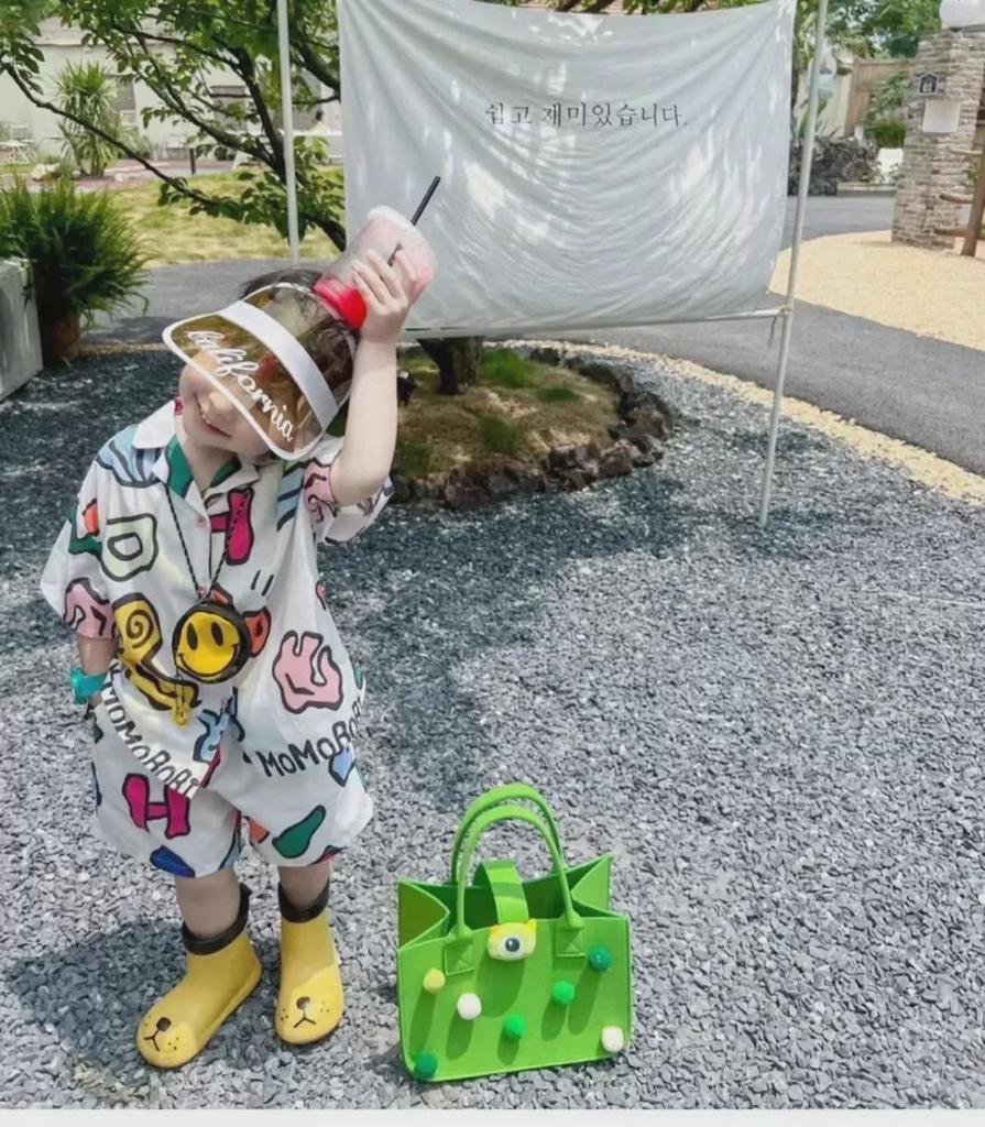 2024 Korean-Style Kids' Summer Suit - Beach-Ready Shorts & Shirt Set for Boys & Girls