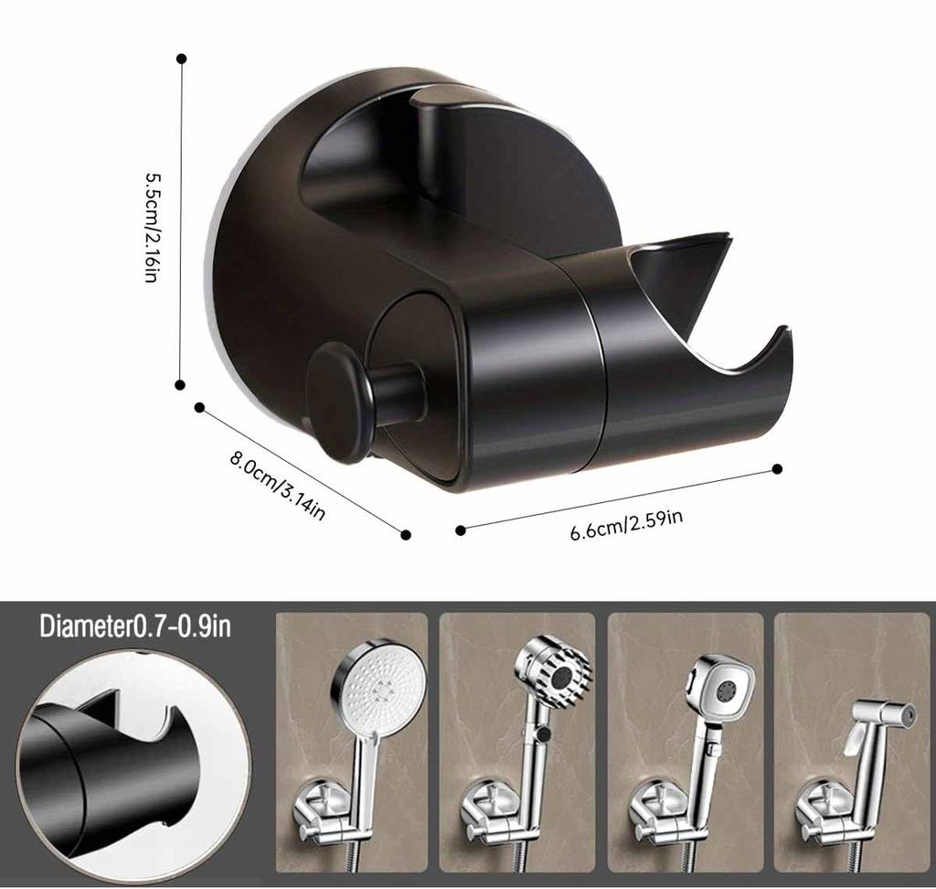 Suction Cup Shower Bracket Punch-free Removable Adjustable Shower Head Bracket Strong Load-bearing Bathroom Shower Base Bracket