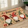 Christmas Gnome Welcome Mat Non-Slip Design with Three Christmas Gnomes Door Mat Home Dec Rug For Bedroom Carpet for Living Room