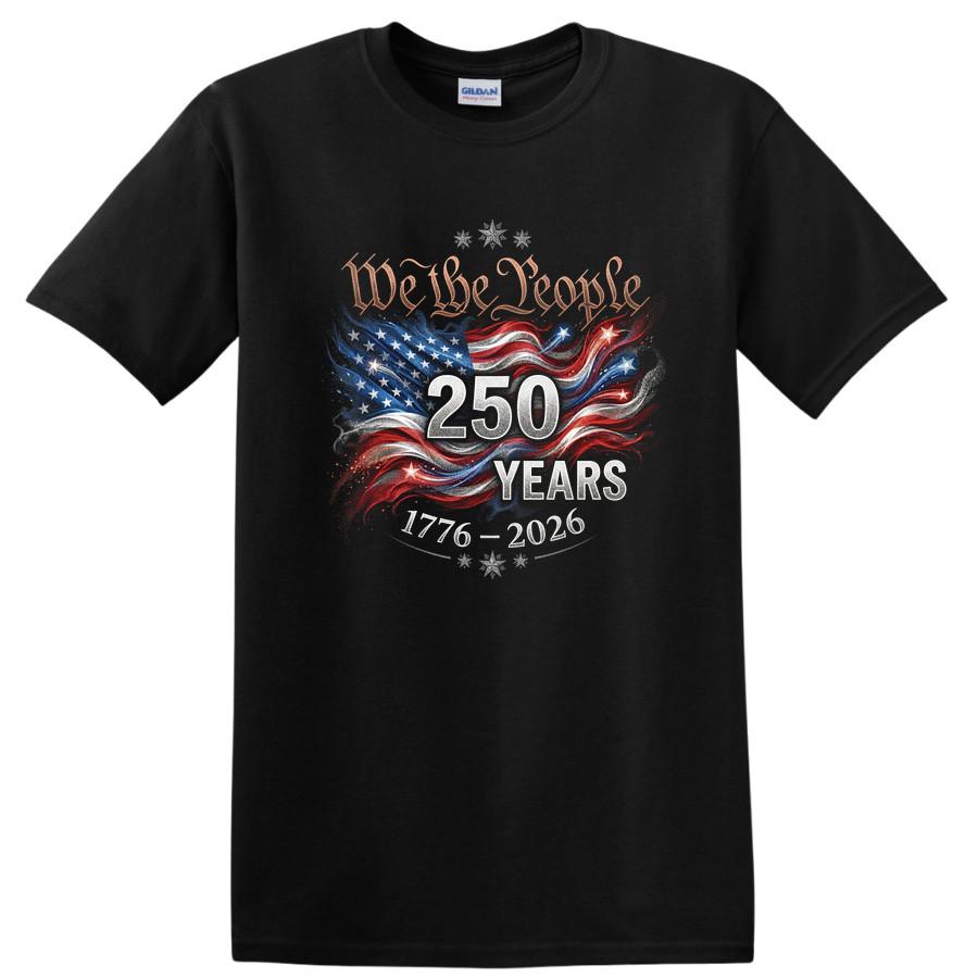 We the People 250 Years Anniversary T Shirt American Flag Tee 1776 2026 4XL