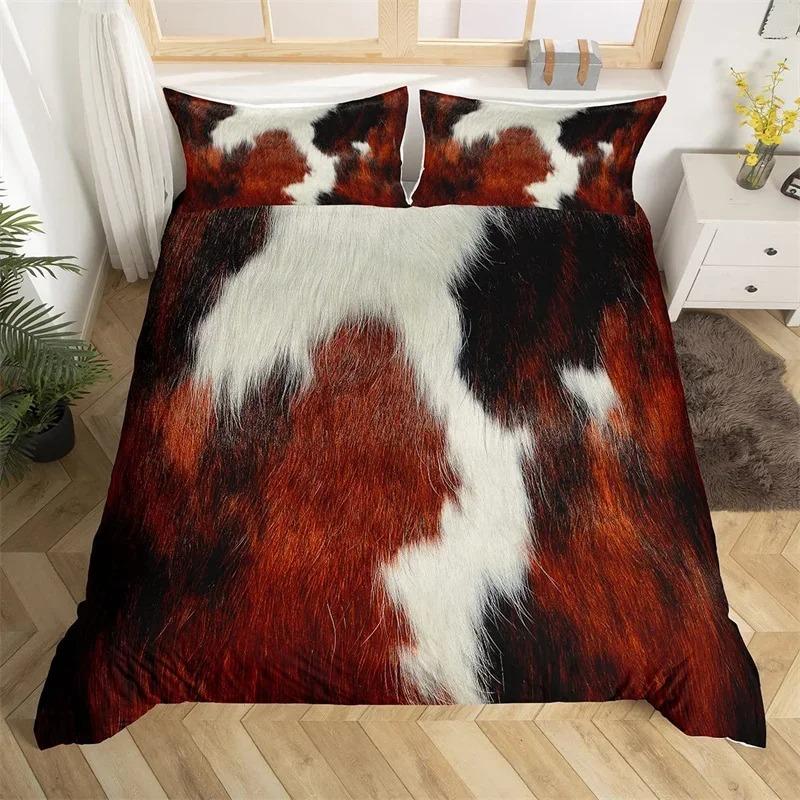 Sunflower Highland Cow Duvet Cover Western Farm Animal Bedding Set Cowhide Comforter Cover Microfiber Twin King Queen Bedclothes