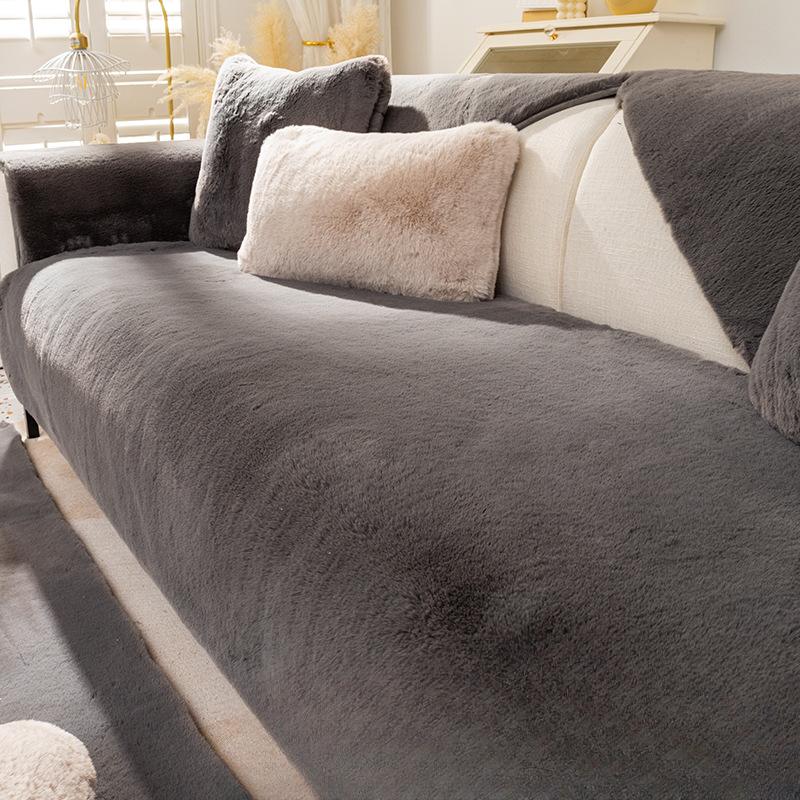 

Модный зимний толстый мягкий плюшевый удобный теплый диван-подушка Нескользящий чехол для дивана для гостиной Полотенце 70*70cm