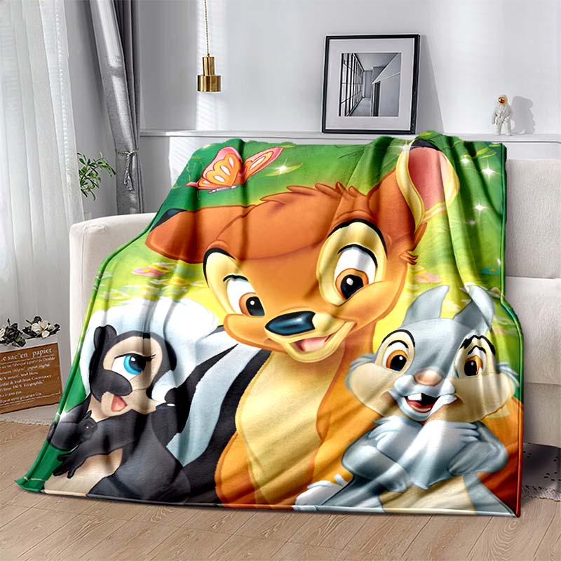 

6 Sizes Warm Soft Disney Bambi Deer Custom Blanket Fluffy Children and Adults Sofa Plush Bedspread Throw Blanket for Sofa Bed 75x90cm