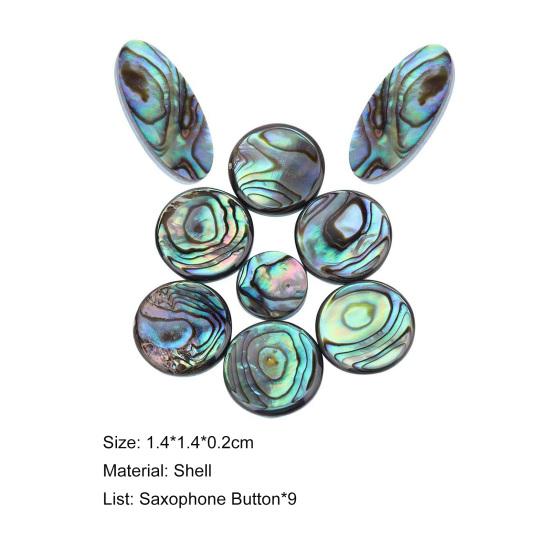 9Pcs Saxophone Key Button Smooth Surface Wear Resistant Inlays Accessory Abalone Shell Sax Key for Alto